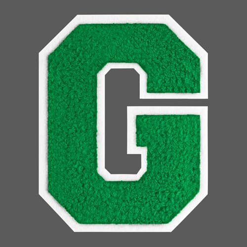 FANCIBAND 4.5 Inch Chenille Varsity Letter Patches Green Iron On Letters