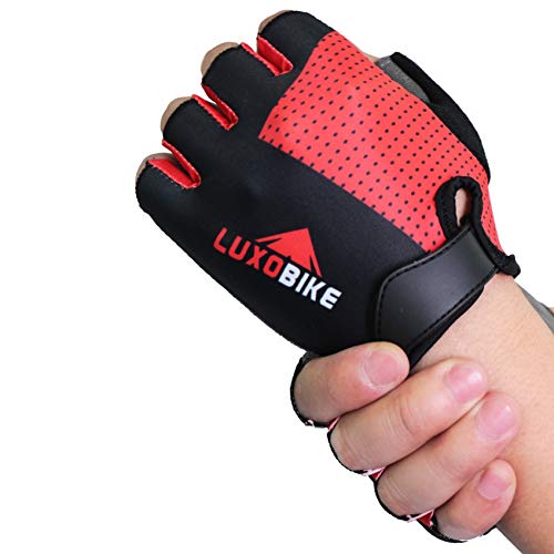 Luxobike Cycling Gloves Bicycle Gloves Bicycling Gloves Mountain Bike Gloves – Anti Slip Shock Absorbing Padded Breathable Half Finger Short Sports Gloves Accessories For Men/Women #TOP6