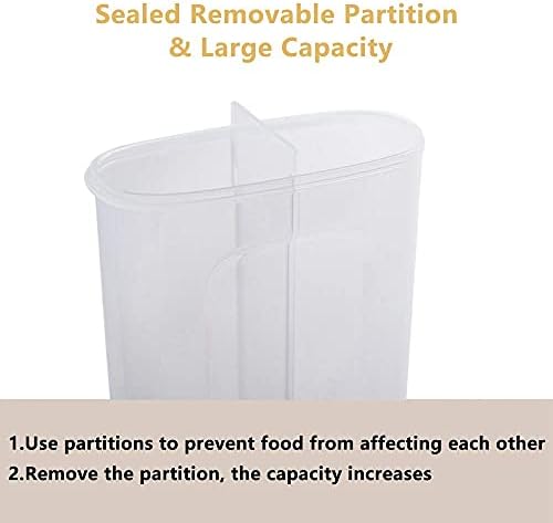 2 in 1 Cereal Storage Container with Lids, 2.5L Airtight Leak-Proof Plastic Dry Food Storage Containers & Cereal Box for Flour Sugar Rice Pet Food - BPA Free & Dishwasher Safe Dispenser (Grey)