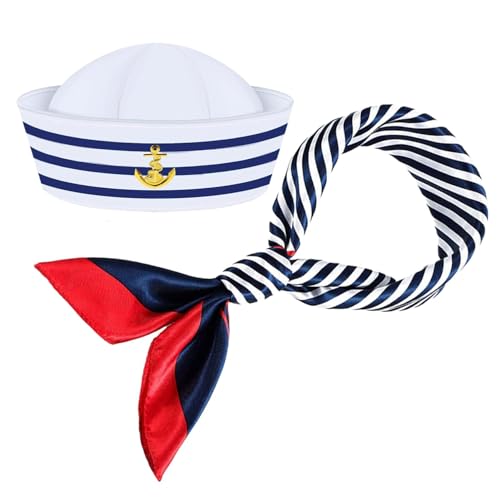 Sombrero de capitán de yate,Sombrero de capitán para hombres | Disfraz de marinero marino azul marino,Exquisitas gorras estilo marines, trajes azul marino y disfraces de fiesta, para fiestas y represe