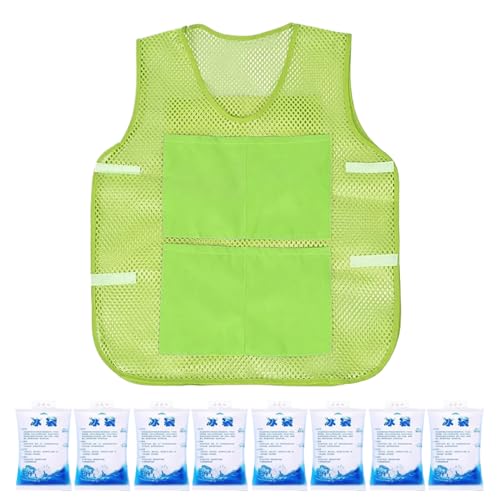 Ice Cooling Vest for Men | 8 Reusable Ice Packs | Fast Body Heat Relief | Thermal Balance Tech | Lightweight Polyester for Construction, Kitchen, Outdoor Work