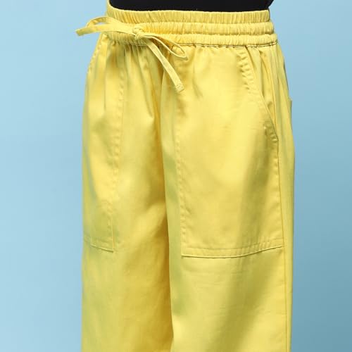 Image of BIBA Girl Cotton Blend Straight Solid Pants