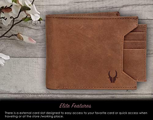 Image of WildHorn Leather Wallet For Men, Tan Hunter