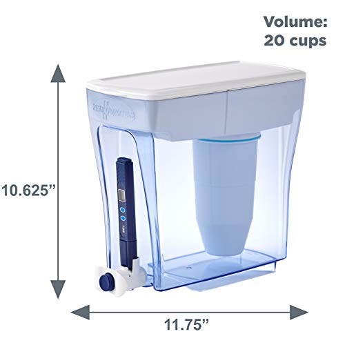 Zerowater 20 Cup 5-Stage Water Filter Dispenser, Nsf Certified To Reduce Lead, Other Heavy Metals And Pfoa/Pfos, White And Blue #TOP5