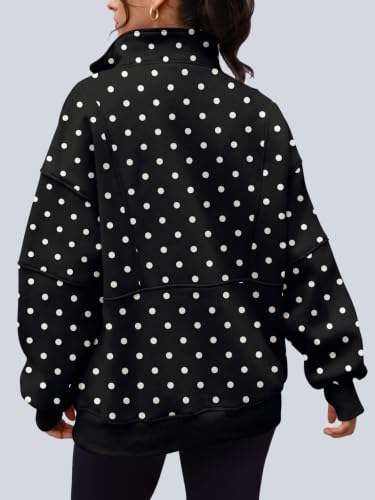Image of AUTOMET Women's Quarter Zip Oversized Sweatshirt Fleece Mock Neck Pullover
