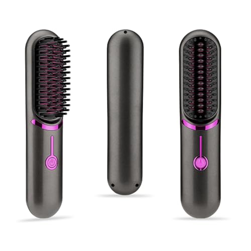 Brosse de lisseur de cheveux rechargeable pour grandes vagues et boucles