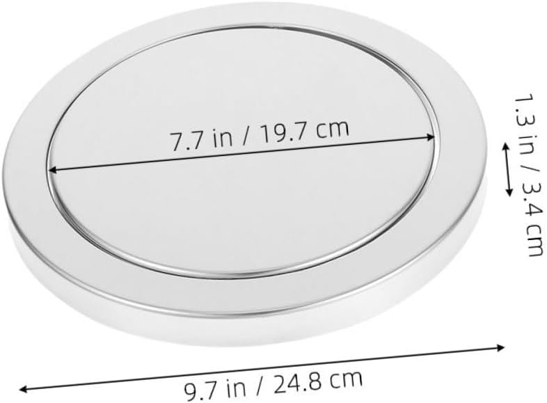 HANABASS 2pcs Swing Top Trash Can Lids Embedded round Stainless Steel Covers Fits 21.5-24cm Openings Flush Countertop Trash Can Swing Flap Garbage Bin Lid for Bathroom Kitchen
