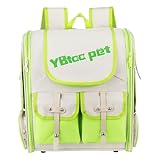 PETAXCELL Pet Backpack Carrier, Portable and Ventilated, Oxford Cloth, Dogs Cats and Small Animals Travel Bag 13.39', (Green, 1 Pcs), Intended for Hiking/Camping/Traveling