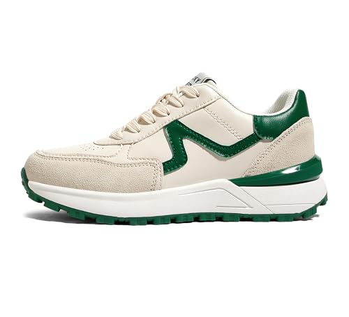 Image of LUCKY STEP Women's Retro Fashion Casual Sneakers | Platform Classic Trendy Trainning Anti-Slip Tennis Travel Walking Shoes