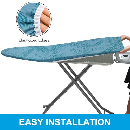 Ironing Board Cover and Pad, Standard Size 15x54 Iron Board Cover with Padding, Scorch & Stain Resistant Thick Iron Padded, Non-Slip Elastic Edge & Fasteners Clips for Daily Ironing, Tropical by Dalykate - Image 6