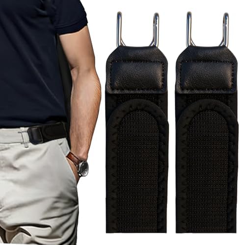 FLYGRRIV Gürtel Ohne Schnalle, Elastischer Schnallenloser Gürtel Herren & Damen, Buckle Less Belt mit Metallhaken, Verstellbar mit Klettverschluss, Komfortabel und Einfach zu Bedie