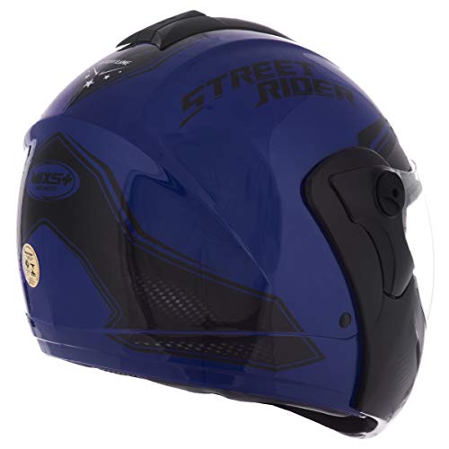 Capacete de Moto Mixs MX Captiva Street Rider Com Viseira Interna Solar Óculos de Sol Articulado Esc