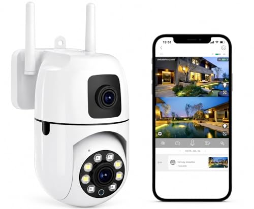 5+5MP Smart WiFi Outdoor PTZ CCTV Camera for Home Security, 360° ...