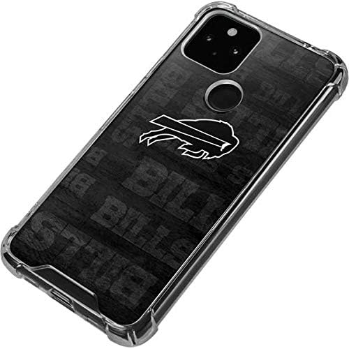 Skinit Clear Phone Case Compatible with Google Pixel 5 - Officially Licensed NFL Buffalo Bills Black & White Design