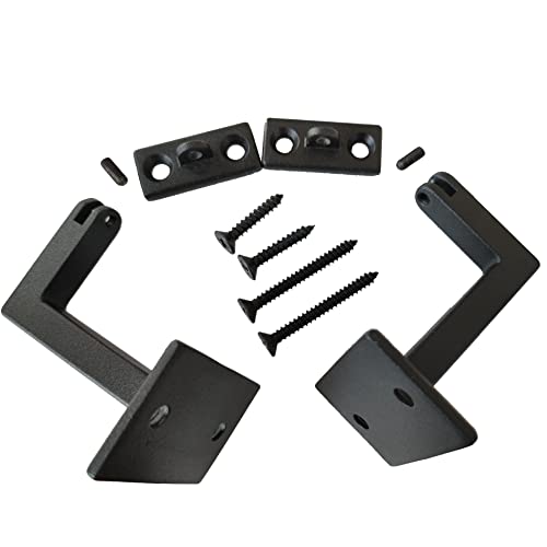 Langdoly 3-3/8" High Swivel Handrail Brackets For Staircase Stair Railing Heavy Duty Black Brackets With Screws (Pack Of 5) (Textured Black) #TOP2