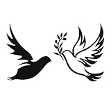 Artkingdome 2Pcs Metal Love Birds Hollow Out Hanging Wall Art, School Room Bed Wall Decoration Home Decoration for Outdoor Garden & Indoor Decor, Rust-Proof Patio Fence Black