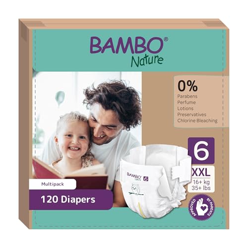 Pañales para bebé Bambo Nature Talla 6-16+kg (Pack 6 X 20Un)