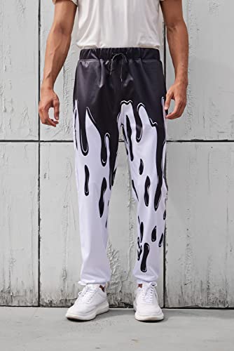 Loveternal Sweatpants For Men Black Drip 90S Pants Teens Fashion Casual Gym Workout Joggers Size 18-20 Womens Novelty Graphic Sweatpants Sport Jogging Pants Weird Party Wear For Men M #TOP2