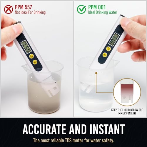 Image of Digital TDS Water Testing Meter 0-9990 PPM Range | TDS Meter & pH Meter Water Quality Testing Meters for Drinking Water, Pools & Aquariums | Portable & Accurate TDS Meter for Home & Lab Use
