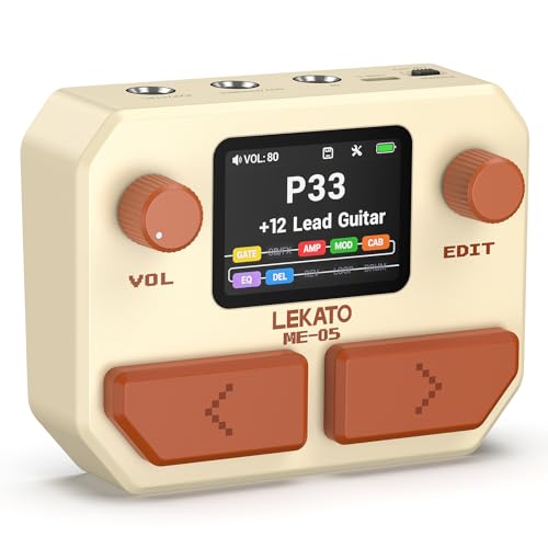 Pédale multi effets pour guitare basse LEKATO compacte avec interface audio USB OTG