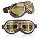 PRBUEHI Motorradbrille Retro Und Moped Brille Fliegerbrille Motorradbrille Und Motorradbrille Winddicht Bikerbrille Staub Und Sandschutz Motorradbrille Geeignet für Outdoor-Aktivitäten (Gelb)