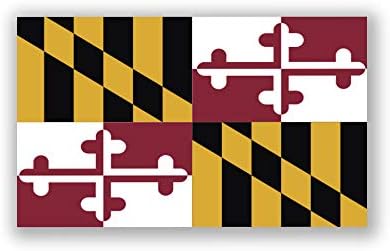 2-Pack Maryland State Flag Decal Stickers | Official State Flag of Maryland Stickers | 5-Inches by 3-Inches | Premium Quality Vinyl | PD326