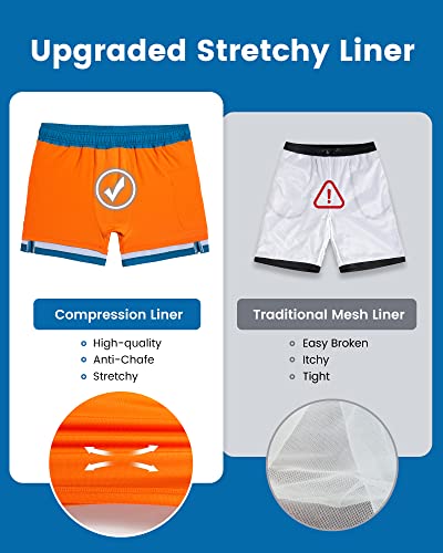 Image of maamgic 5inch Mens Swimming Trunks with Compression Liner 2-in-1 Swim Trunks Stretch Quick Dry Swim Shorts Zipper Pockets