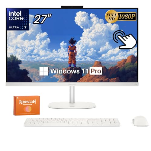 Image of HP OmniStudio 27 inch All in One Desktop Computer, 64GB DDR5-5600, 2TB SSD | 49 NPU TOPS, Intel Ultra 7 355(8 Core), FHD LED Touchscreen, Wi-Fi 7, BT 6, Win 11 Pro, Wireless KB & Mouse, Accessories