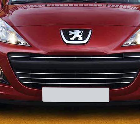 Baguette de calandre chromée Peugeot 207 moulure en ABS argenté anti-corrosion