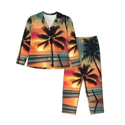 Pyjama confortable imprimé palmiers tropicaux pour stopper l'inconfort nocturne