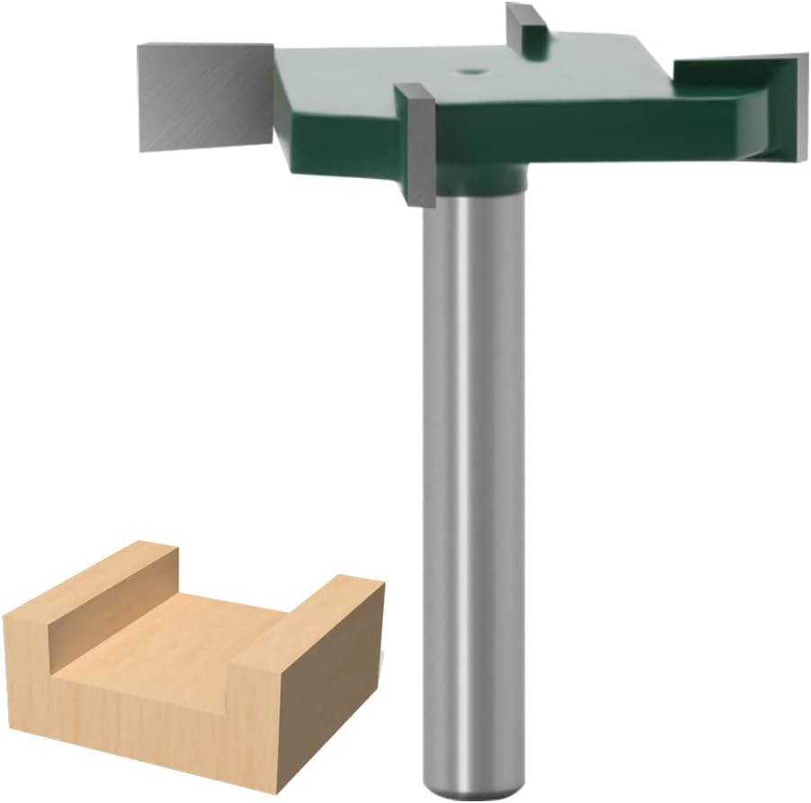 WSOOX CNC Spoilboard Surfacing Router Bit, 1/4 Inch Shank Slab Flattening Planing Bits 40mm Cutting Diameter Carbide Planer Bit, 1/4 Inch Cutting Height Woodworking Router Tool