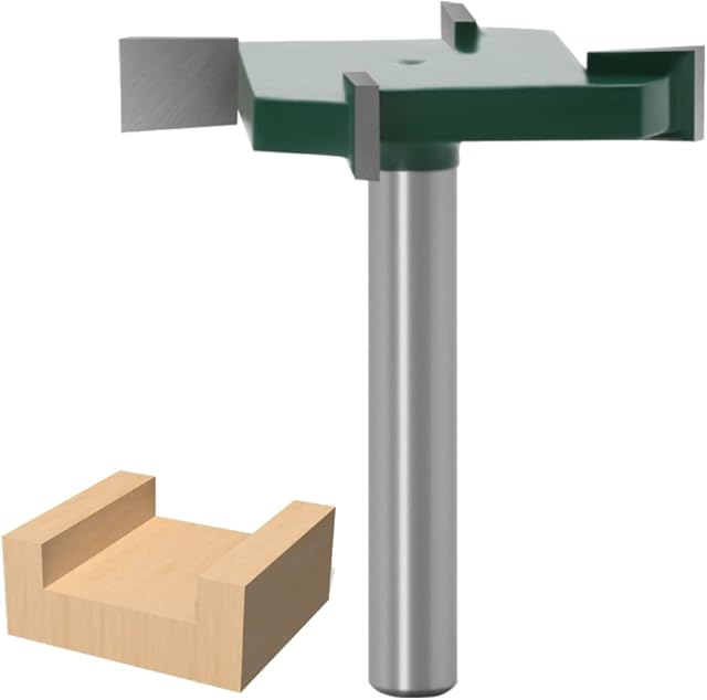 WSOOX CNC Spoilboard Surfacing Router Bit, 1/4 Inch Shank Slab Flattening Planing Bits 40mm Cutting Diameter Carbide Planer Bit, 1/4 Inch Cutting Height Woodworking Router Tool