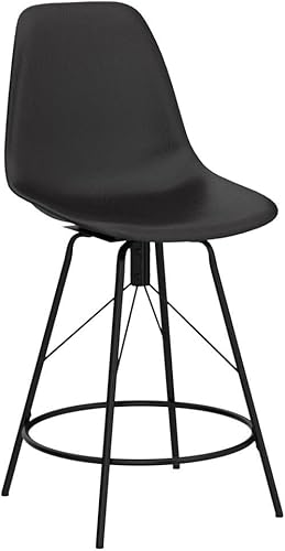 Miniatura 21 de Alunaune Juego de 4 taburetes de bar giratorios modernos de 30 pulgadas, taburetes de barra de mediados de siglo con respaldo sin brazos y sillas de