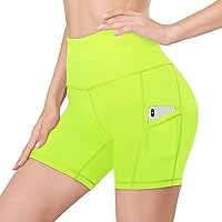 Geifa Active Women's Short, Ultra Soft Stretch Nylon & Spandex High Waisted Yoga Bike Dry-Fit Short with Side Pocket Pack of 1 Free Size (26 Till 32) (PAROOT Green)