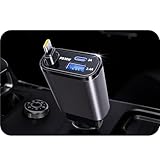 📏Conception ultra-compacte : 3 en 1 Chargeur Allume Cigare Voiture 13 cm * 4,5 cm * 2,25 cm, 102 g. Conception compacte, compatible avec tous les allume-cigares de voiture, n'affecte pas votre conduite. Câble extensible de 80 cm, il suffit de le tirer doucement pour ajuster la longueur, puis de le tirer à nouveau pour le rétracter, ce qui facilite le rangement dans la voiture ;