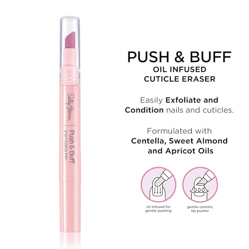 Sally Hansen Push & Buff 2-in-1 Cuticle Care Treatment Pen | Exfoliates, Polishes and Smooths Cuticles | Textured Tip for Instant Results | Easy, Mess-Free Nail Care on the Go - Image 4