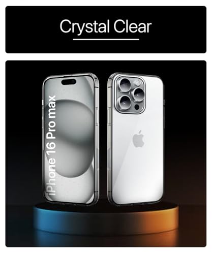 Image of WOW IMAGINE Crystal Clear Transparent Back Case Cover Compatible with iPhone 16 Pro Max | Full Device & Camera Protection Shockproof TPU | Flexible Silicone Back Cover Case - Transparent