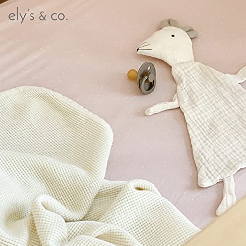 Ely’s & Co. Changing Pad Covers│Cradle Sheets 2-Pack — Combed, 100% Jersey Cotton For Baby Girl — Rosewater Pink, Pin Dots & Gingko Leaves #TOP5