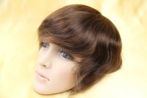 Mens Hairpieces Monofilament Men's Toupee 6" Fine Soft peruvian Remy Human Hair 8"x10" Hairpiece (#4 (Medium Brown))