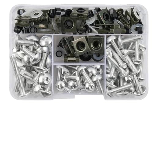 バイク用ングボディボルト に適合するヤマハ TMAX 500 TMAX560 FZ6 XMAX 用 バイクフェアリングファスナークリップ ウインドスクリーン ネジ ナット ボルトキット アルミファスナー ファスナークリップキット(銀)