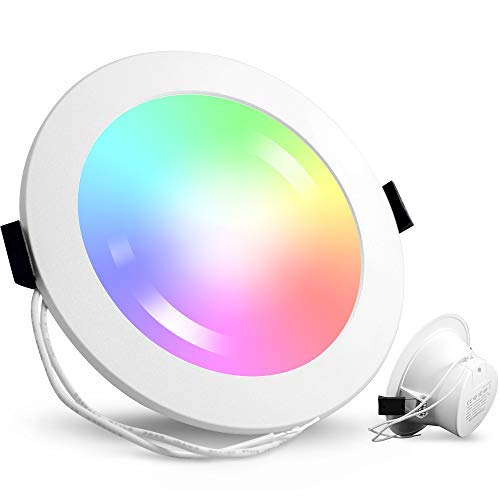 zemismart Zigbee Smart LED Recessed Downlight RGBCW Music Sync Dimmable Retrofit Light,2700K-6500K,Voice Control by Alexa Echo Plus Directly,Work with Tuya App via Tuya Zigbee Hub (2.5in 7w) Cover