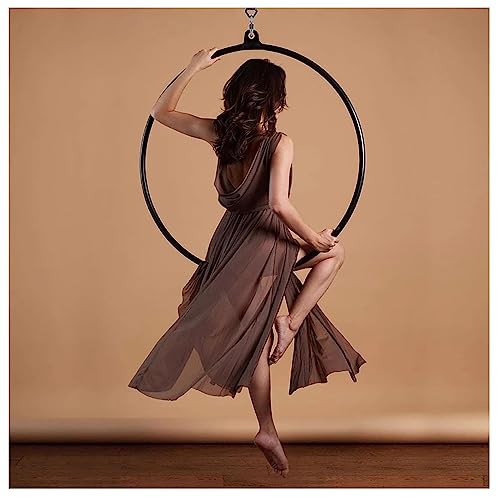 Stainless Steel Complete Aerial Ring Set, Single Point Spinning Aerial Fitness Yoga Lyra Hoop Set, Circus Props Equipment for Acrobatics Performance (Size : Dia 95cm(37.5in))