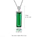 KEETEEN Colorful Life Sterling Silver Necklace with Princess Cut Pendant Necklace in Various Simulated Gemstones for Women(4.0ct Emerald)