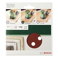 5 disques abrasifs pour ponceuse excentrique BOSCH, 115 mm grains 40