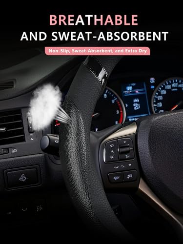 Steering Wheel Cover Customized Fit for Lexus RX270 RX330 RX350 RX400h ES200 ES300h NX200 NX300 NX350h UX200 UX260h UX300h GS300 GX350 IS300 IS350 IS200t CT200t (Black) - Image 6