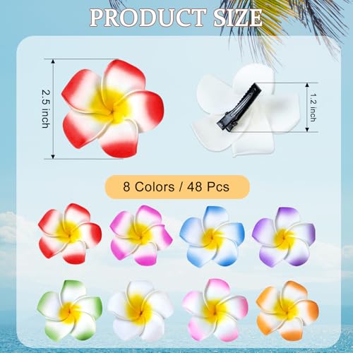 48 Pinzas de Flores Hawaianas para Cabello Mujer miniatura 2