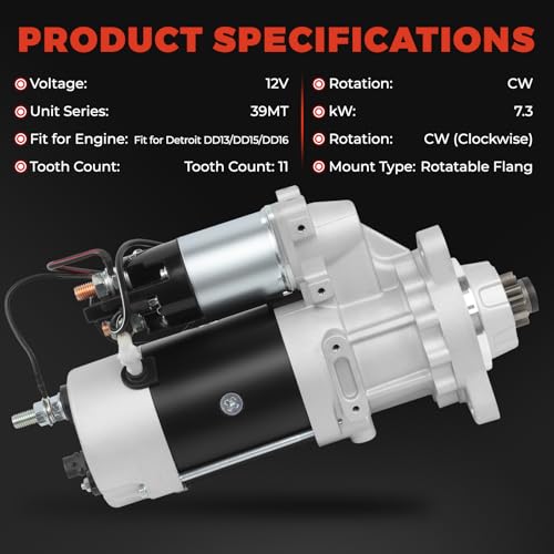 Motor de arranque modelo 8201004 KAKSEY compatible con motores Detroit Diesel DD13 DD15 DD16 para camiones Freightliner, Newmar Supreme Aire, Renegade y Western Star 2016-2022 miniatura 5