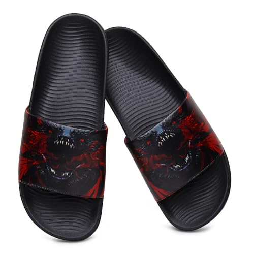 Image of YOHO Sliders for Men | Comfortable and Lightweight Slides | WB Cartoon & Comic Characters: Batman,Superman,Tom & Jerry,Rick & Morty,Big Bang Theory, Friends and Scooby Doo for Boys