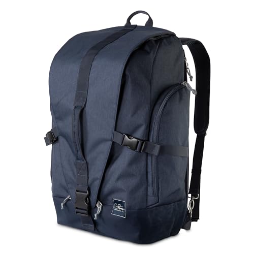 Skyway Luggage Rainier Weekender Backpack, Eco-Friendly, Made of 100% rPET Travel Laptop Bag for Women & Men, Flight Approved Carry On Bag, 43L, Tahoe Blue