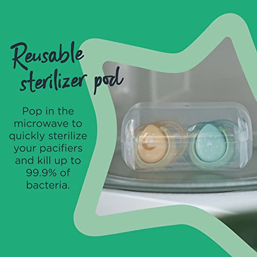 Tommee Tippee Night Time Glow In The Dark Pacifiers, Symmetrical Design, Bpa-Free Silicone Nipple, Includes Sterilizer Box, 6-18M, 2 Count #TOP3